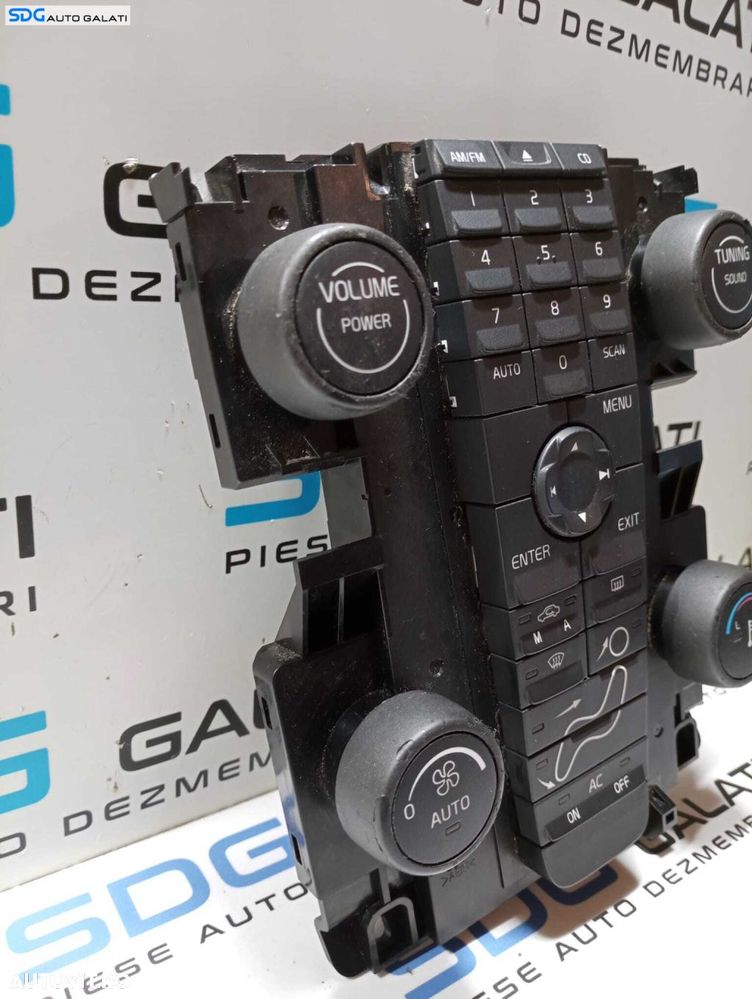 Interfata Panou Consola Comanda Buton Butoane Control Radio CD AC Clima Climatronic Volvo S40 2004 - 2012 Cod 8697155 [M4522] (Mufa Sparta) - 6