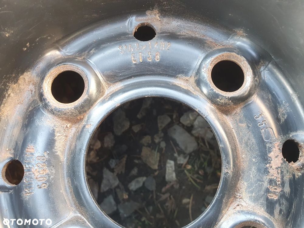 VW SEAT KOŁO DOJAZDOWE 14 4x100 3.5J ET38 ORYGINALNA FELGA 1L0601025D DOJAZDÓWKA ZAPASOWE 14" 105/70/R14 POSIADAM 4 SZT - 9