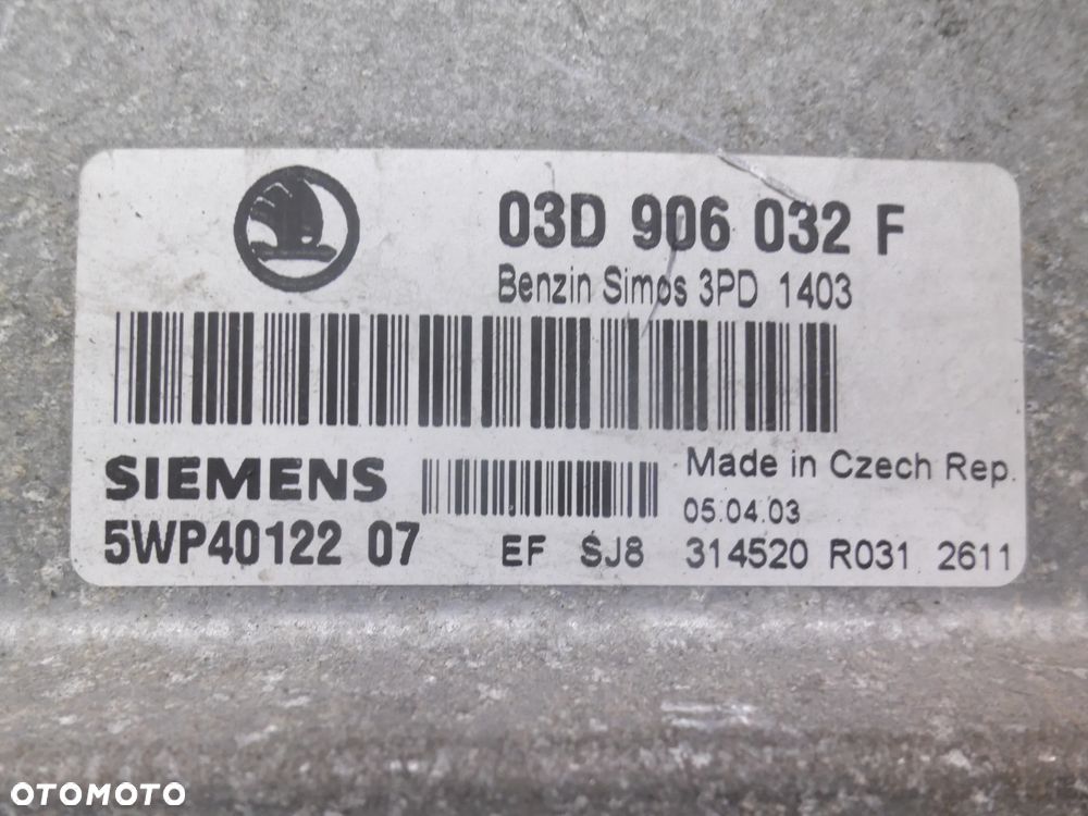 SKODA FABIA I KOMPUTER SILNIKA 1,2 03D906032F SIEMENS AWY POSIADAM 4 SZT - 4