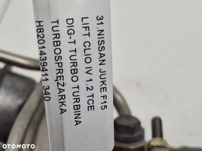NISSAN JUKE F15 LIFT CLIO IV 1.2 TCE DIG-T TURBO TURBINA TURBOSPRĘŻARKA H8201439411 - 6
