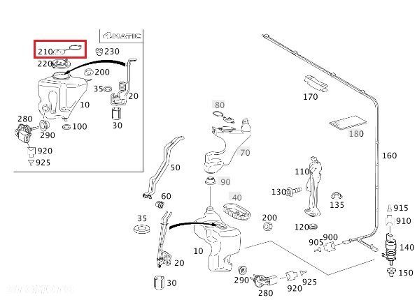MERCEDES CL W221 Korek zbiornika płyn spryskiwaczy - 2