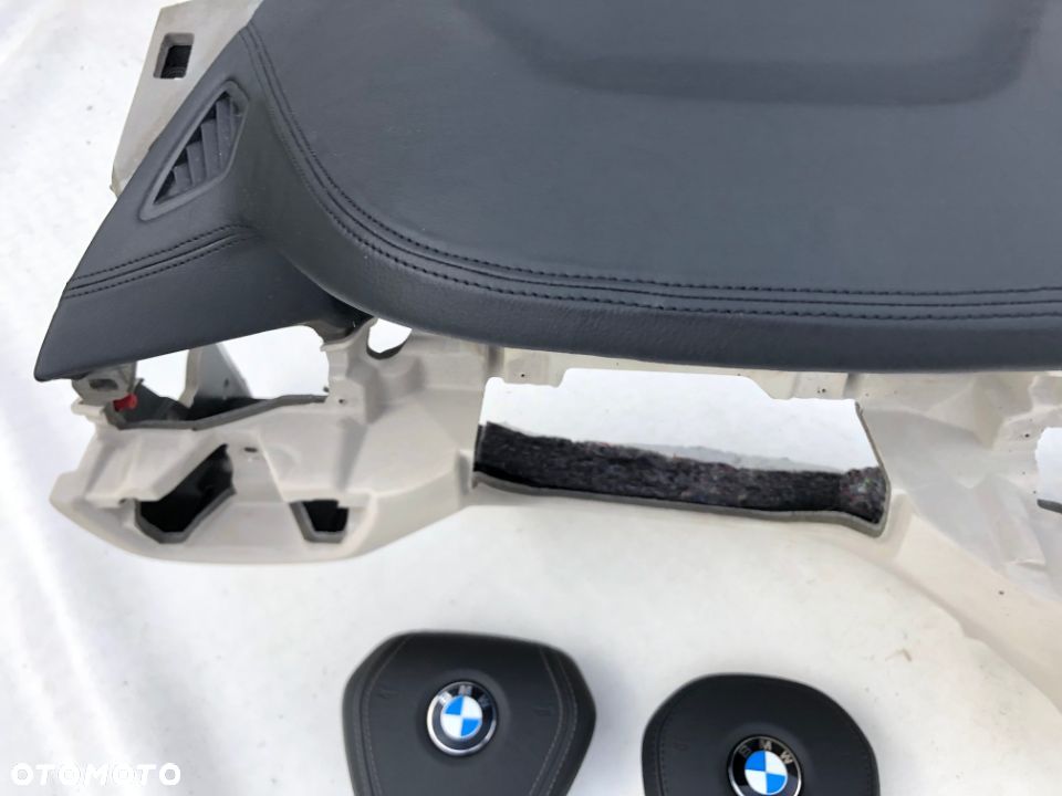 BMW 5 6 G30 G31 G32 F90 DESKA KONSOLA KOKPIT PULPIT PÓŁKA PARAPET PODUSZKI AIRBAG KOLAN PASY SKÓRA - 11