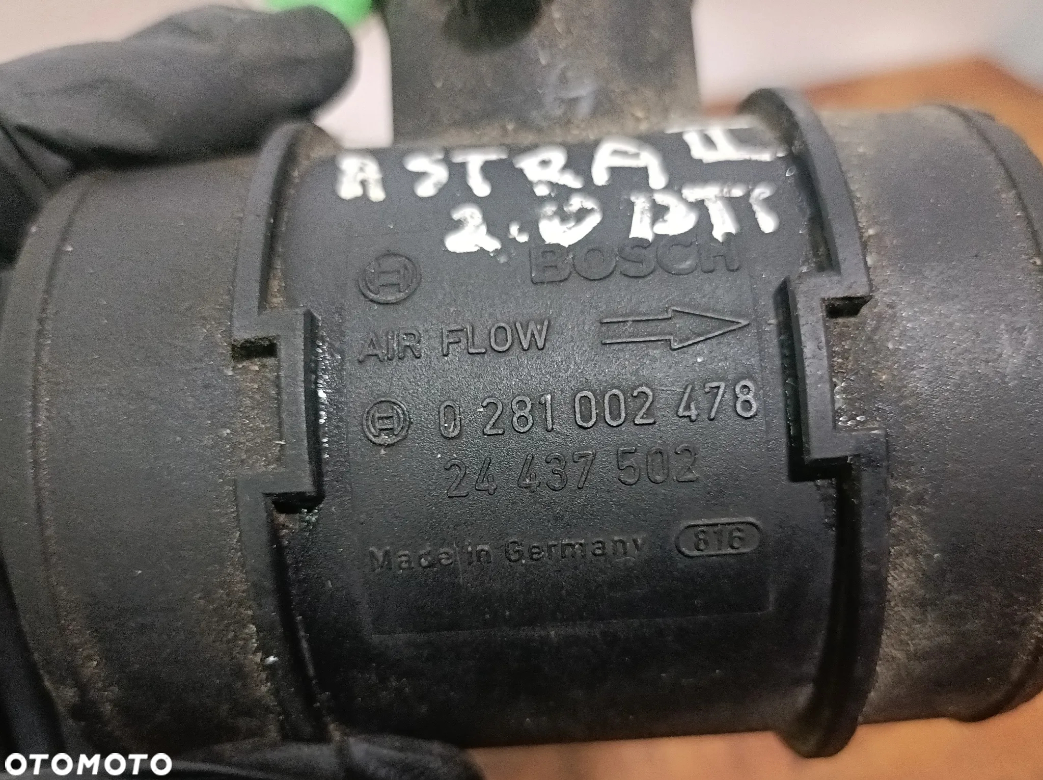 OPEL ASTRA G II 98-09 r. 2,0  DTI PRZEPŁYWOMIERZ BOSCH 0281002478 + - 3