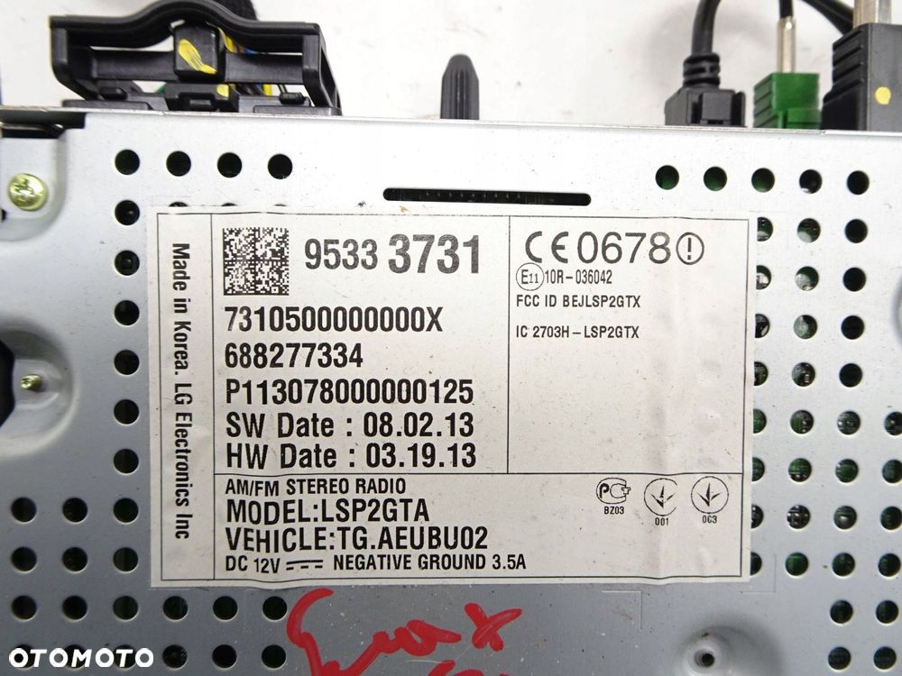 radio cd wieża chevrolet trax 95333731 - 9