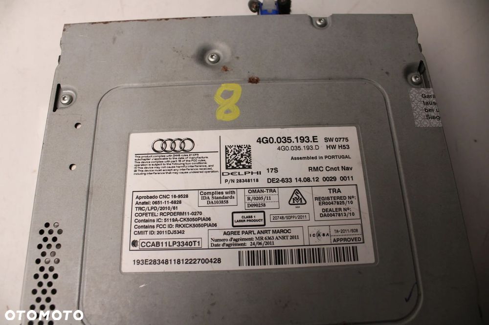 AUDI A7 C7 4G 10R- RADIO RADIOODTWARZACZ NAWIGACJA CZYTNIK 4G0035193E - 2