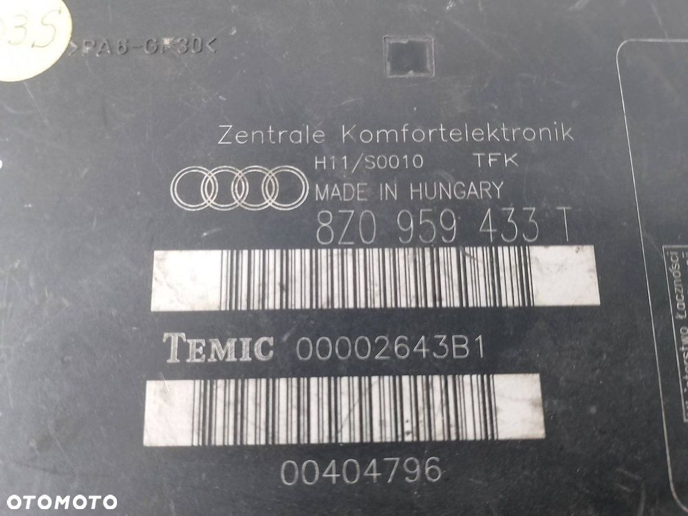 MODUŁ KOMFORTU AUDI A4 B7 8Z0959433T 2.0 - 6