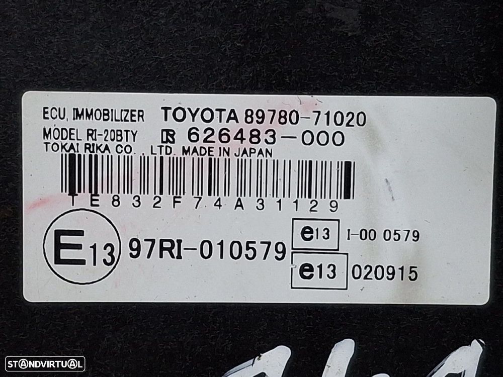 Conjunto Centralina Motor + Ignição Toyota Hilux Vii Pick-Up (_N1_, _N - 5