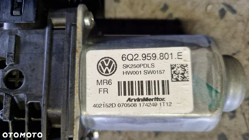 SEAT SKODA VOLKSWAGEN SILNICZEK SZYBY PRAWY PRZÓD 6Q2959801E - 3