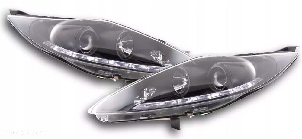 Reflektory Lampa Diody Soczewka Clear Black Czarne Ford Fiesta mk7 2008-13 - 4