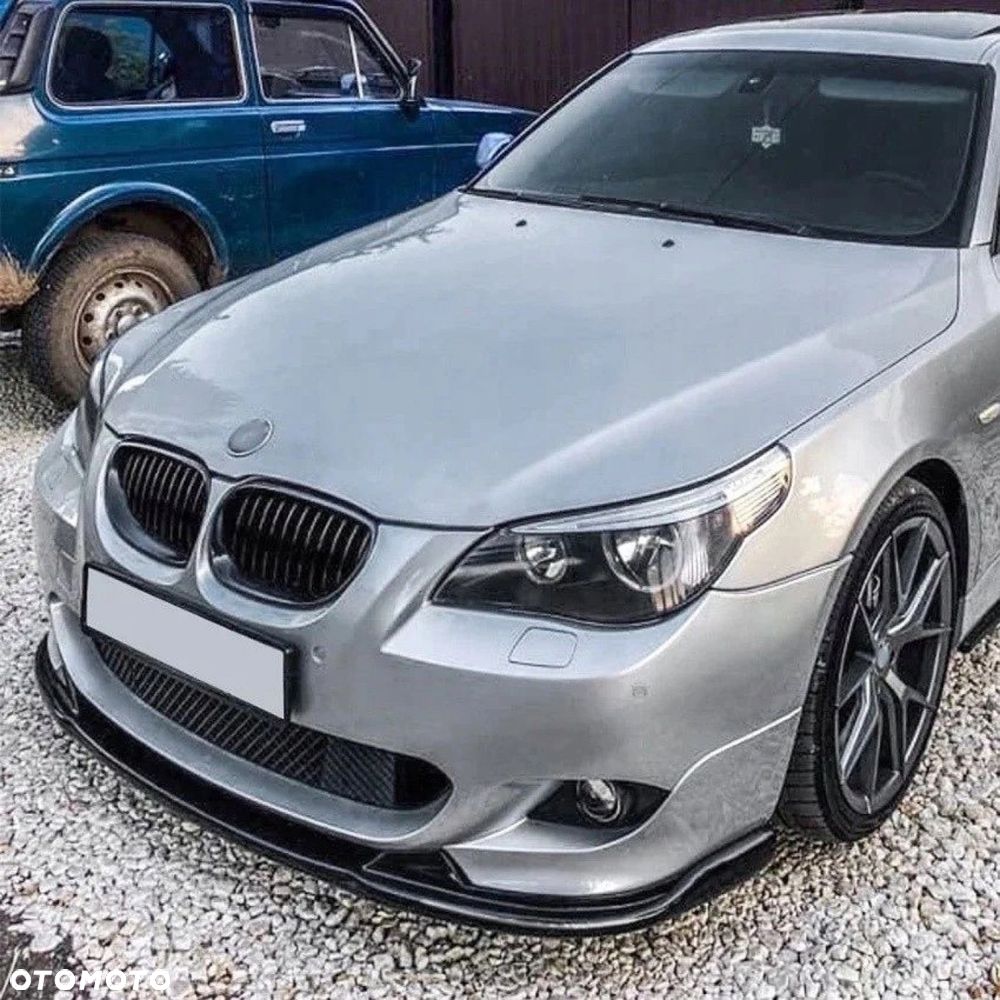 DOKŁADKA PRZEDNIEGO ZDERZAKA BMW E60 E61 M-PAKIET czarny połysk 05-10r - 1