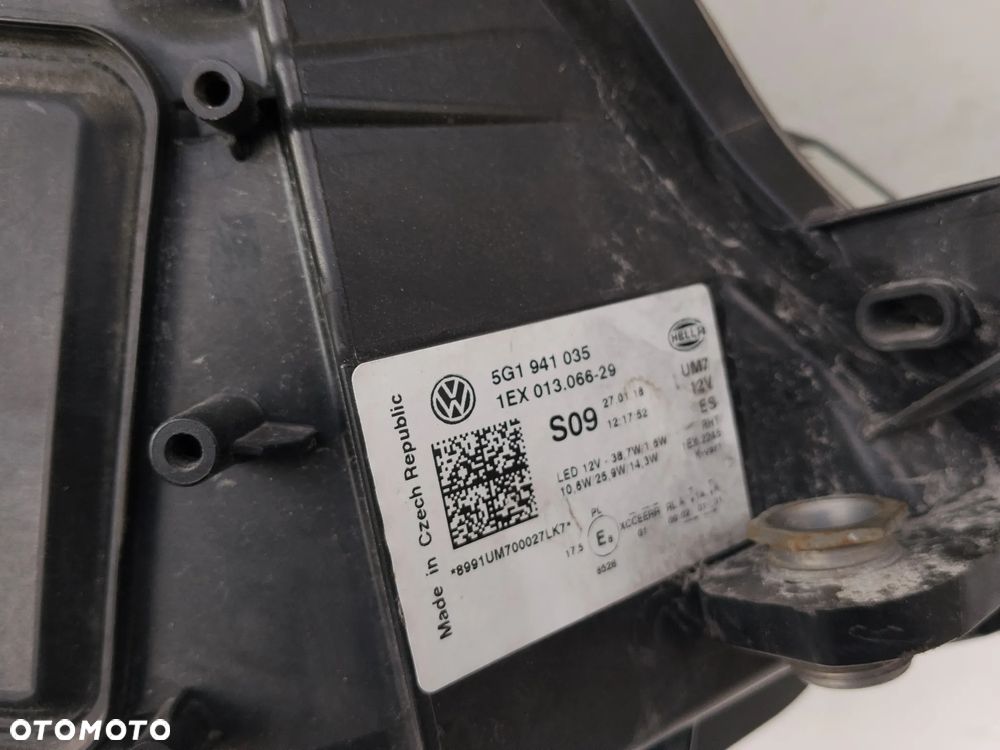 Lampa lewa Full Led vw golf 7 VII Lift na jeden moduł 5g1 941 035 Bdb.stan Europa - 4