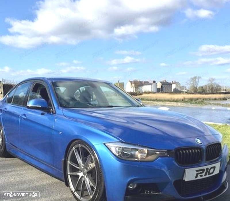 SPOILER LIP FRONTAL BMW F30 F31 11-18 LOOK M PERFORMANCE PRETO BRILHANTE ABS - 3