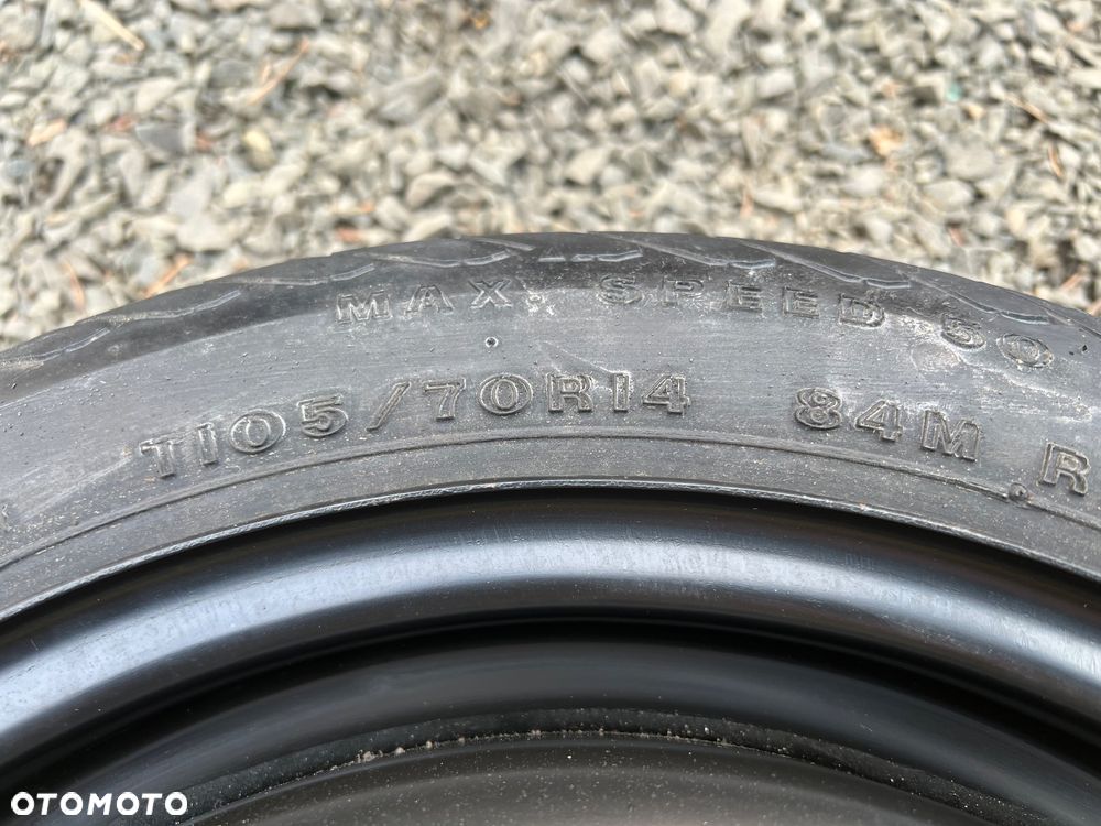 VW SEAT KOŁO DOJAZDOWE 14 4x100 3.5J ET38 ORYGINALNA FELGA 1L0601025D DOJAZDÓWKA ZAPASOWE 14" 105/70/R14 POSIADAM 4 SZT - 13