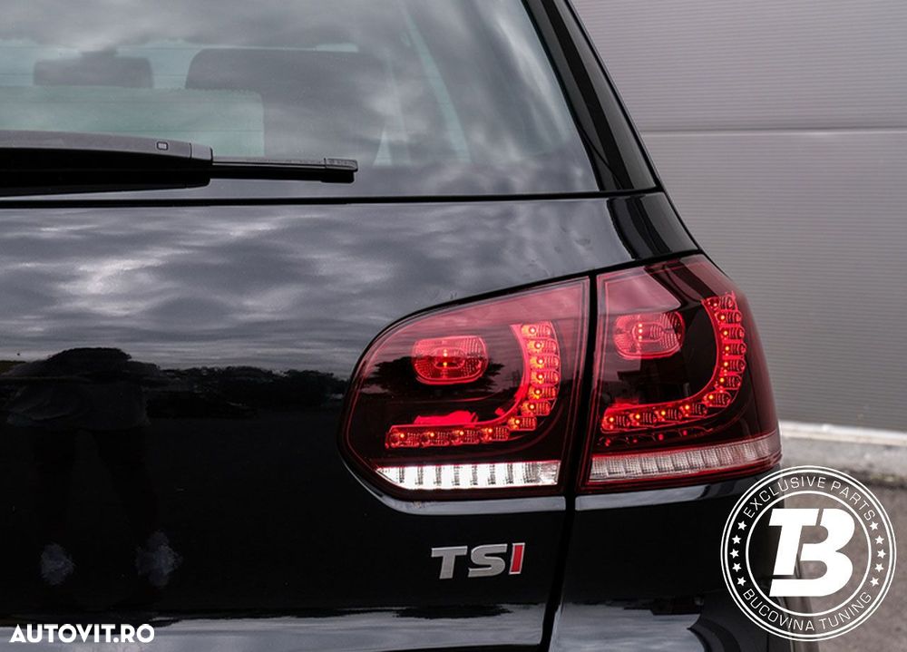 Stopuri Full LED compatibile cu VW Golf 6 VI R20 Cherry Red Design - 19