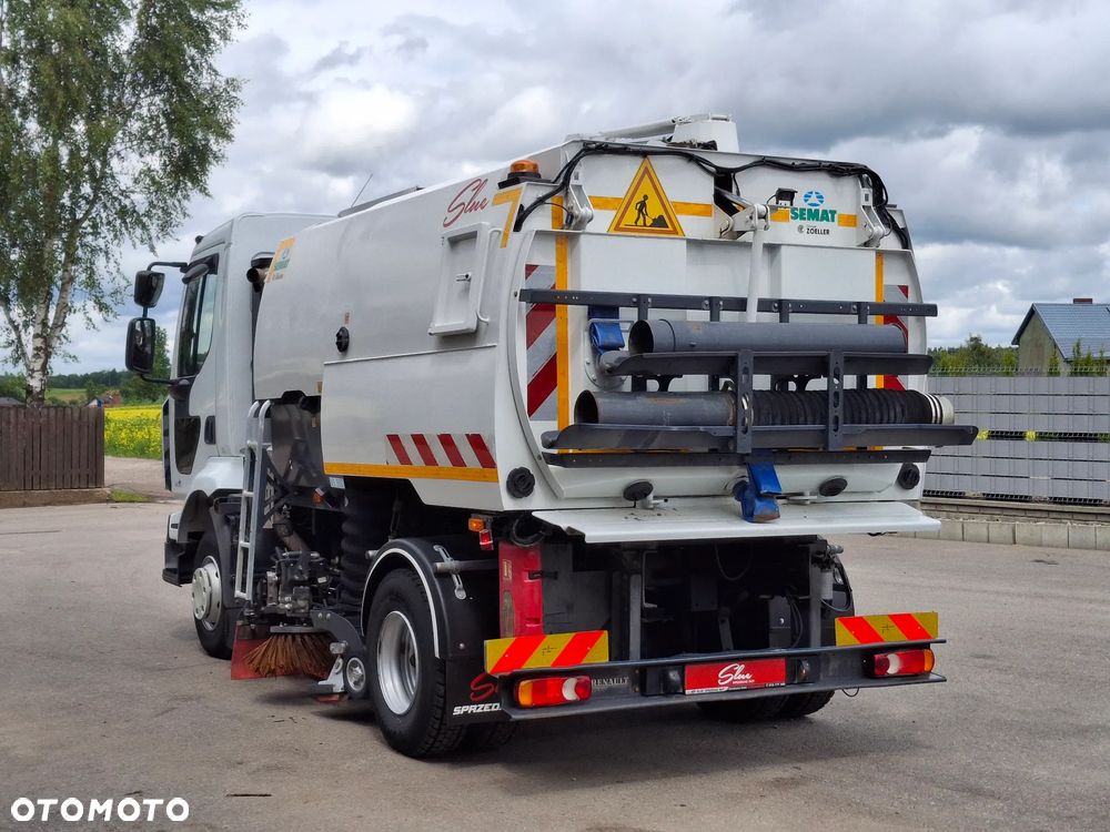 Renault Midlum 220 DXI Zamiatarka SEMAT Zoeller Johnston Szczotki L/R Obie Strony 2013r Napęd Hydrostat 36 tyś Kilometrów 3132 Mth Euro 5 Rura Do Liści Studzienek - 3