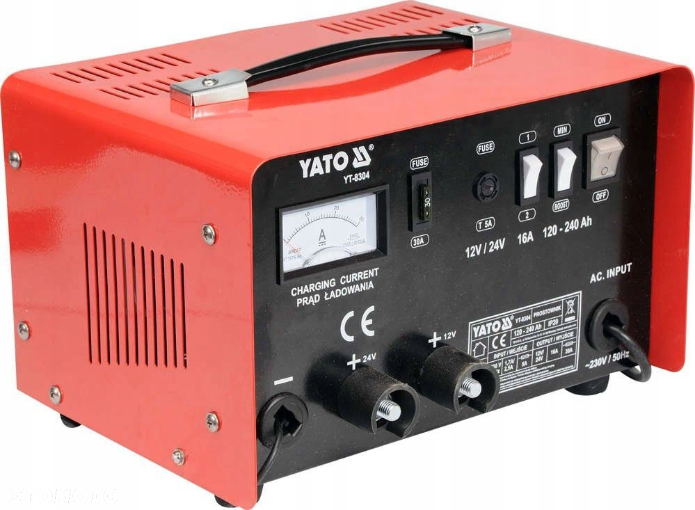 YATO ELEKTRONICZNY PROSTOWNIK AKUMULATORA BOOST 12/24V 16A 240Ah YT-8304 - 2