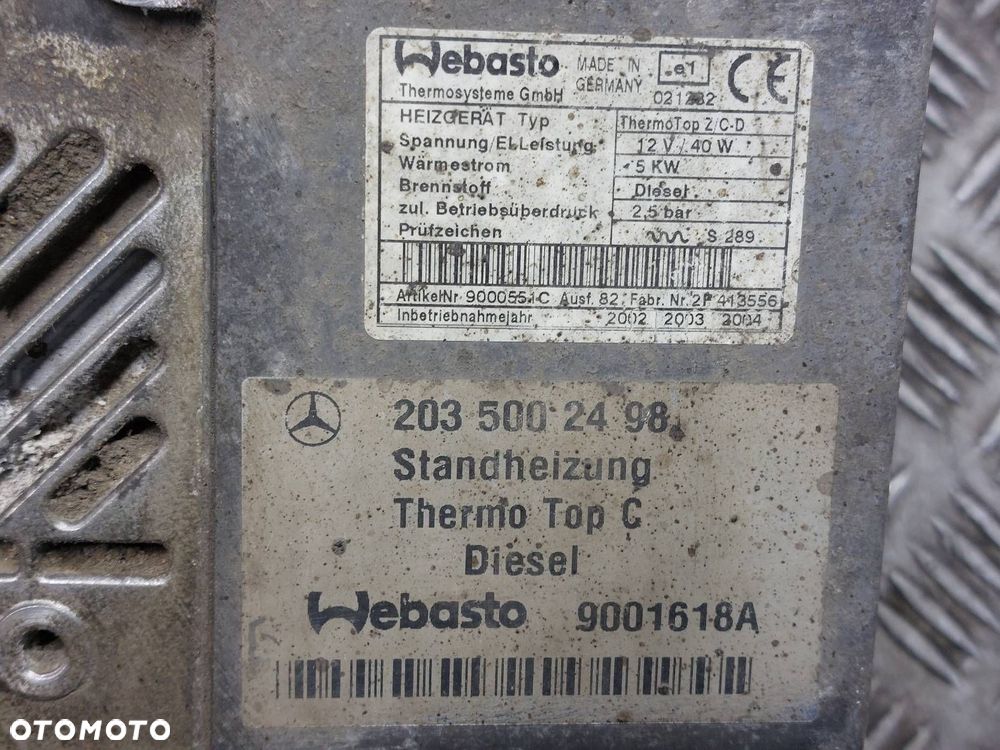 WEBASTO OGRZEWANIE POSTOJOWE MERCEDES W203 C KLASA 2035002498 - 2