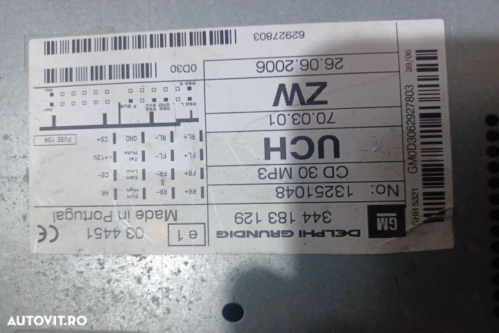 Radio cd 344183129 13251048 Opel Zafira B [2005 - 2010] Minivan 5-usi - 4