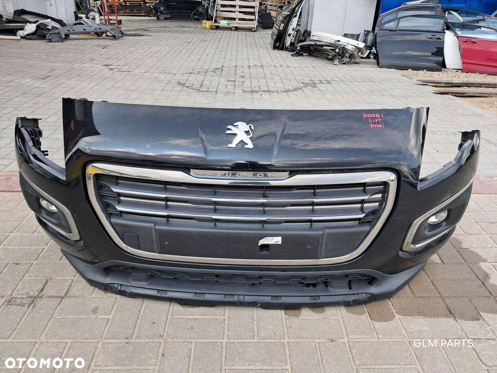 peugeot 3008 i lift zderzak przedni kompletny czarny ktv ryski