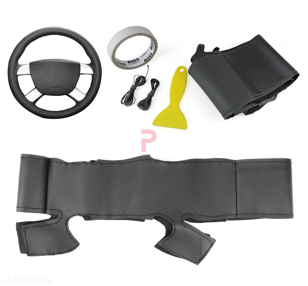 Husa volan piele negru 38 cm. Connect, Focus 2, Kuga , C-max - 1