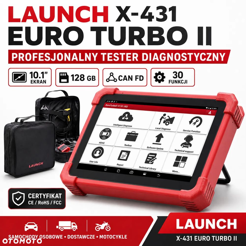 LAUNCH X-431 EURO TURBO II Tester Diagnostyczny CAN FD 128GB Certyfikat - 1