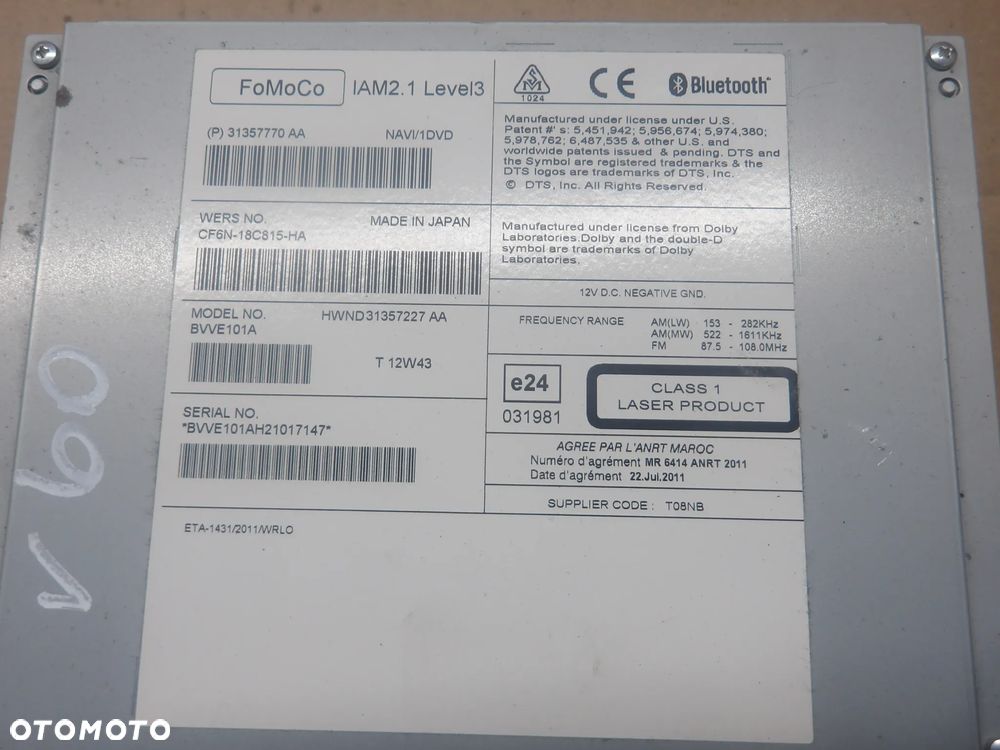 VOLVO V60 1.6TB RADIO NAVI CZYTNIK CD 31357770AA - 8