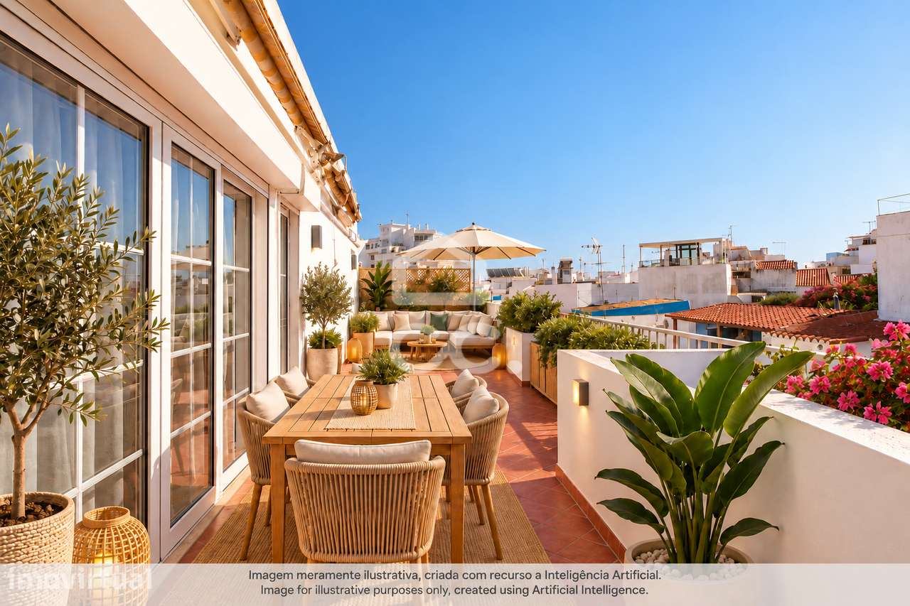 T1  com terraço panorâmico a 100 m da praia em Armação de Pêra - Grande imagem: 3/25