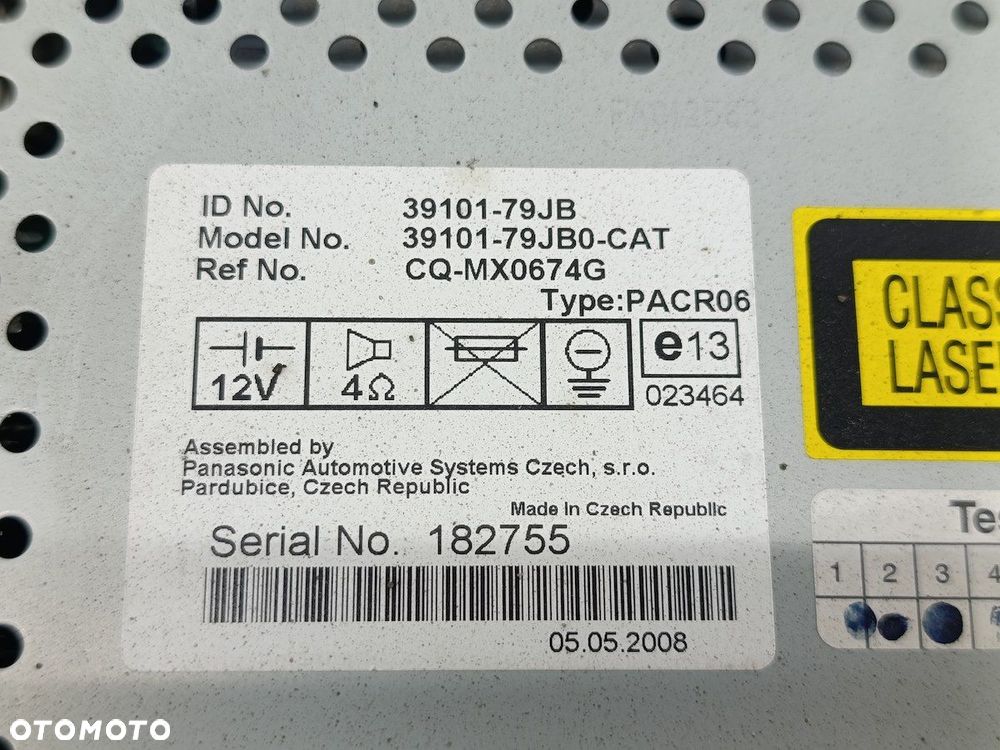 RADIO FABRYCZNE SUZUKI SX 4 I 39101-79JB CQ-MX0674G - 6