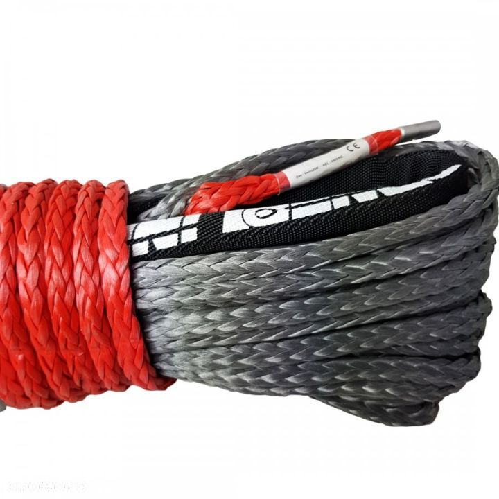 Lina Syntetyczna Do Wyciągarki 10 Mm X 28 M, Gray Z Kauszą Rurkową I Hakiem, MBL 10.5T - 3