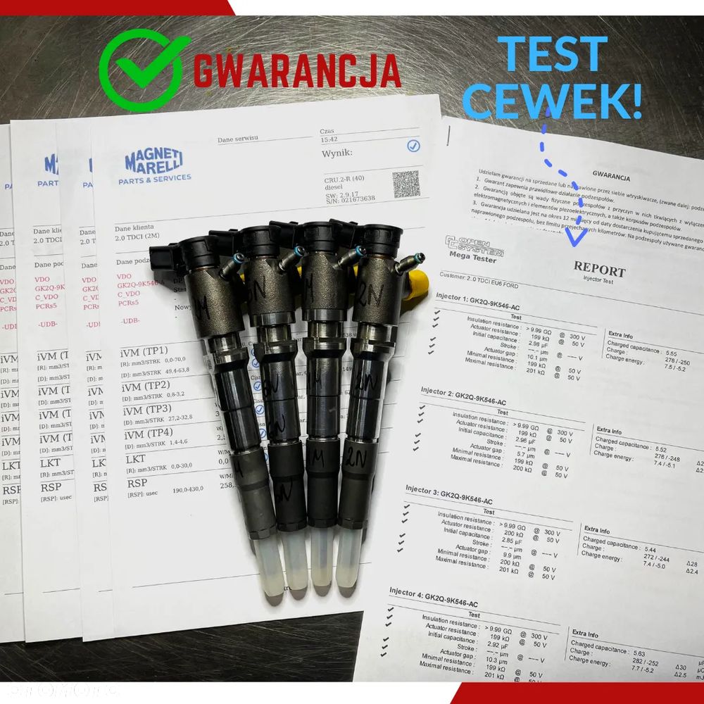 WTRYSKIWACZ TEST 2.0 TDCI GK2Q 9K546 AC WTRYSK SPRAWDZONE IMA FORD TRANSIT MK8 CUSTOM GK2Q 9K546 AD - 1