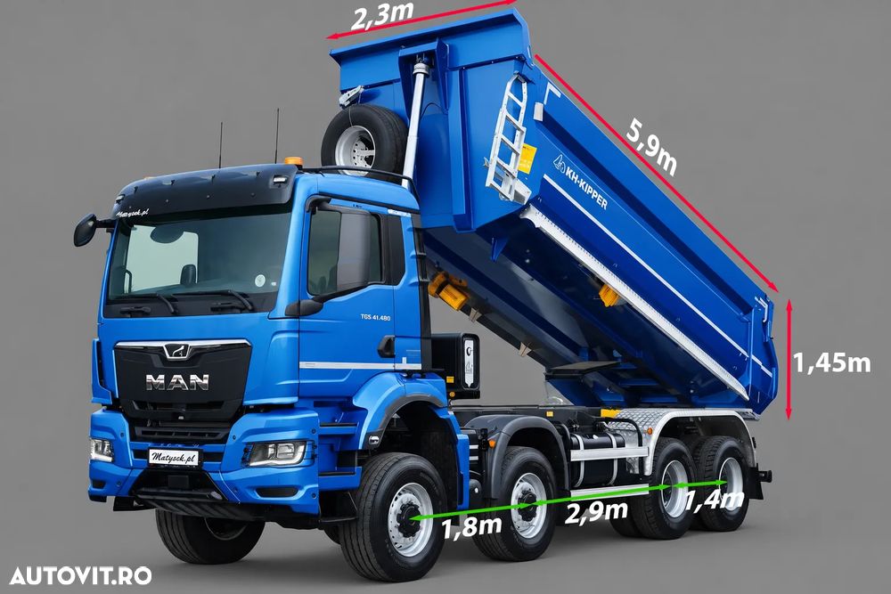 MAN TGS 41.480 / 8X8 / ​​BASCULATOR / BASCULATOR SPATE / KH KIPPER / HARDOX / RICH EQUIPMENT / - 3