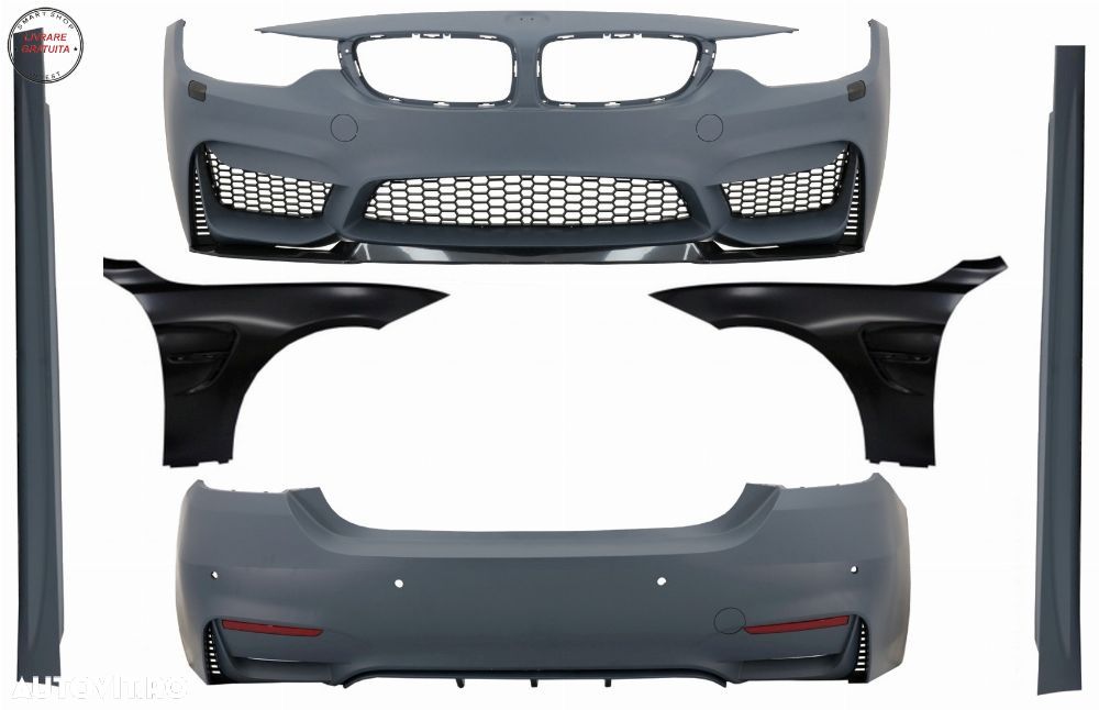 Pachet Exterior Complet cu Aripi Laterale Negre BMW Seria 4 F32 F33 Coupe Cabrio (- livrare gratuita - 1