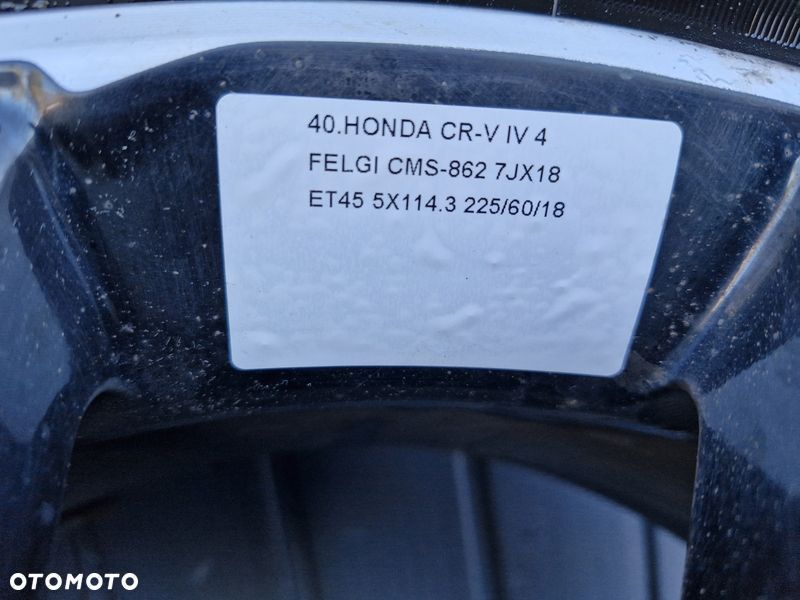 HONDA CR-V 4 IV FELGI ALUMINIOWE ALUFELGI 18 CALI ET45 5x114.3 225/60/18 CMS-862 - 4