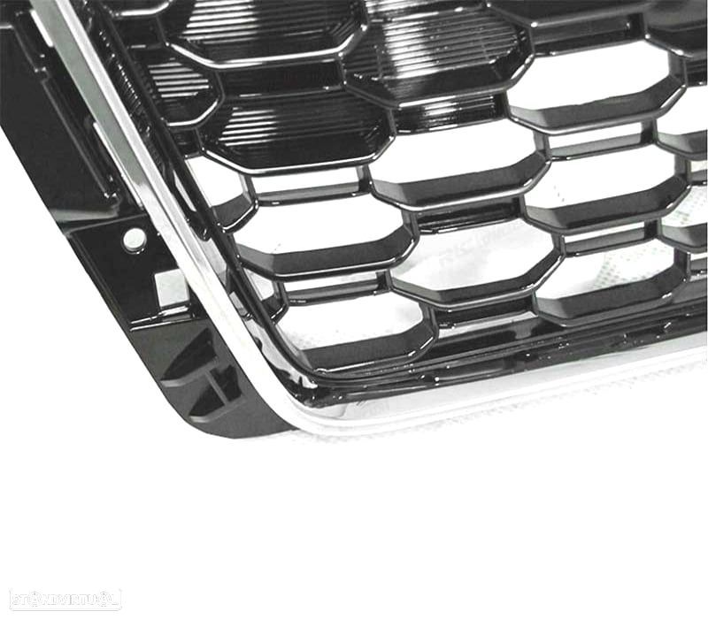 GRELHA FRONTAL AUDI A4 B9 15-19 LOOK RS4 CROMADO PRETO PDC - 4