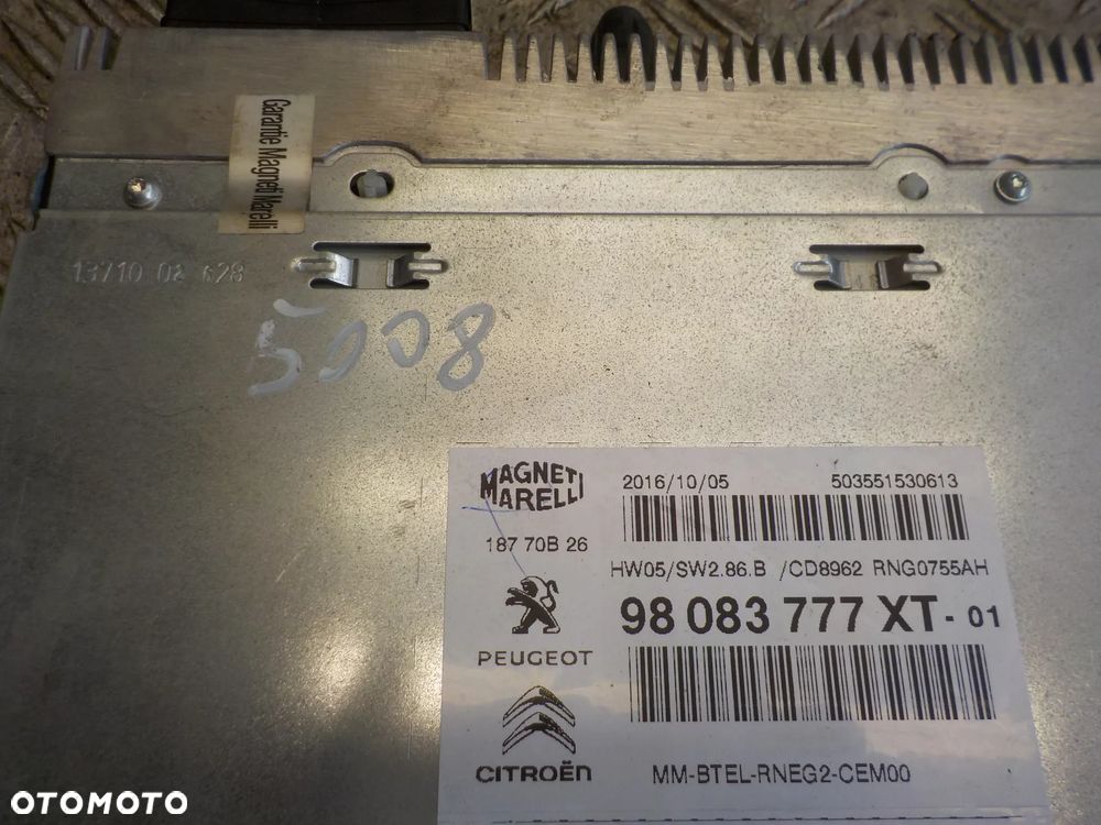 PEUGEOT 5008 I RADIO CD NAWIGACJA 98083777XT - 2