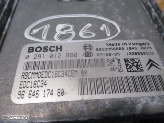 Centralina 0281012980 964617480  9640590800R CITROEN GRAND C4 PICASSO I 2007 1.6HDI 110CV 5P CINZENTO BOSCH - 5