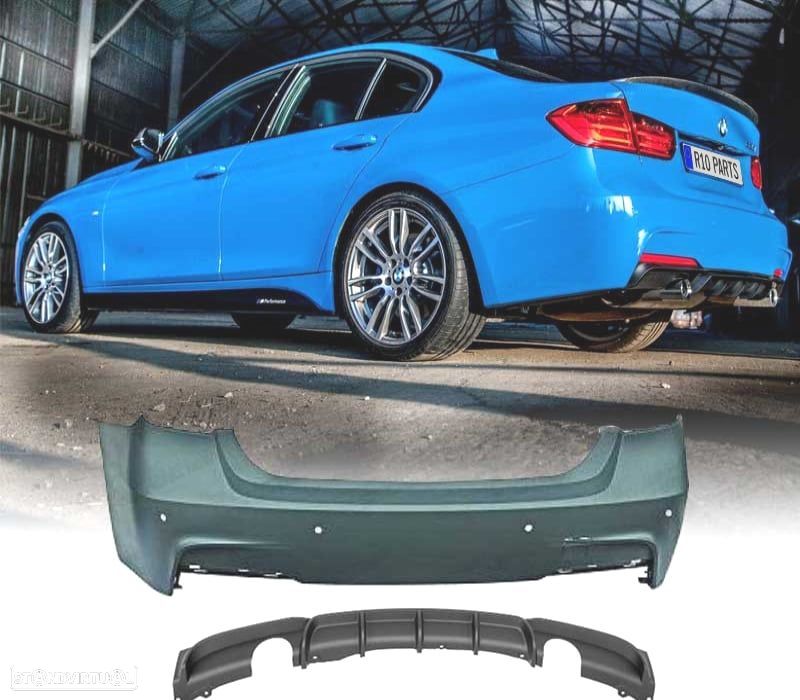 PARA-CHOQUES TRASEIRO BMW F30 LOOK M PERFORMANCE DUPLA SAIDA PDC - 1