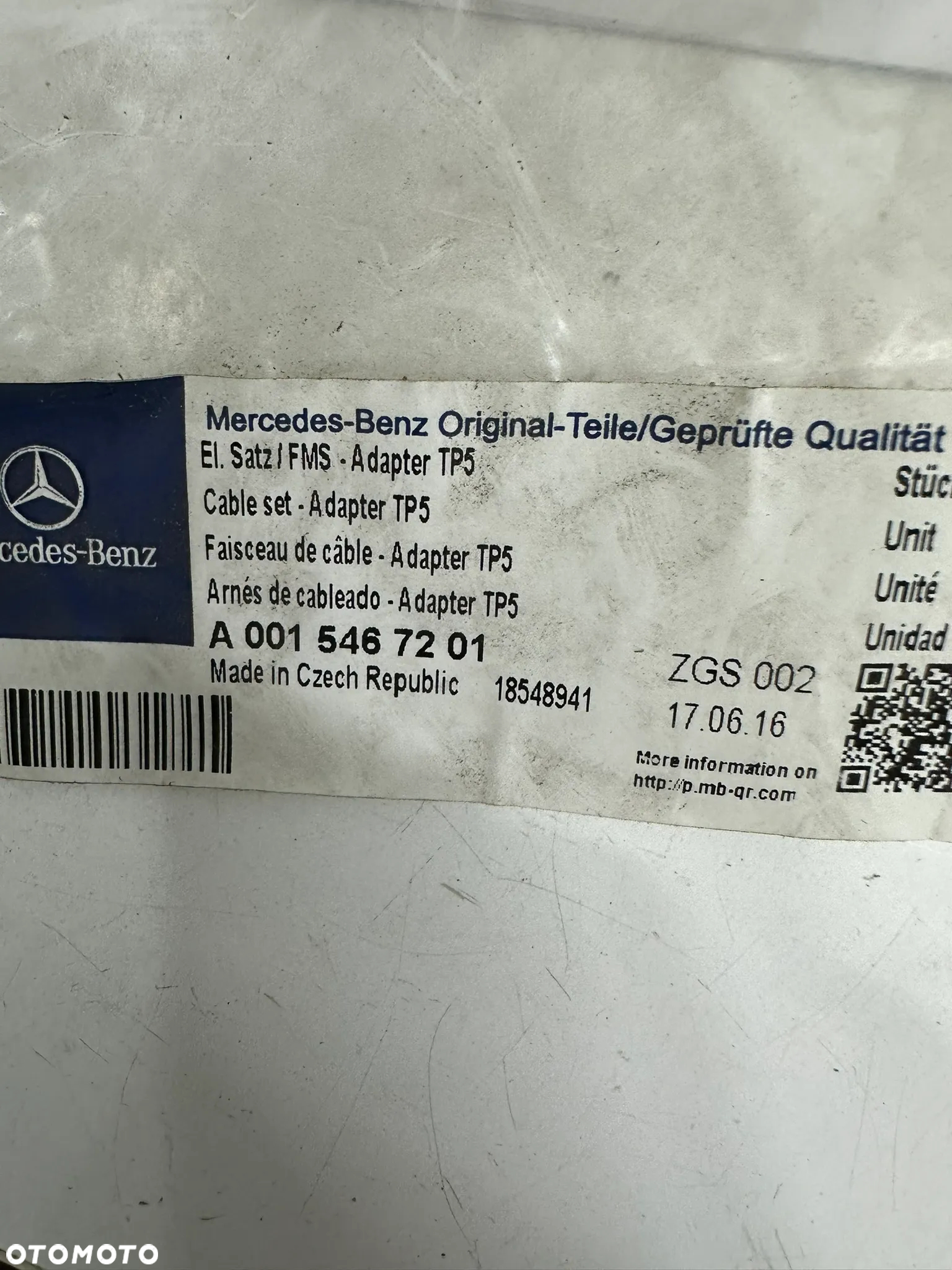 Przewód elektryczny adaptera TP5, Mercedes Actros, A0015467201 - 3