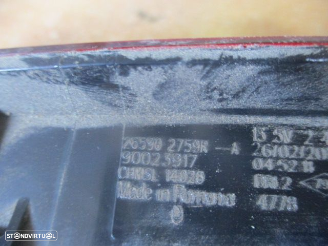 Farol Tras 265902759RA RENAULT MEGANE 4 2017 1.5DCI 110CV 3 Stop VALEO RENAULT CLIO 4 SW 2017 1.5DCI 90CV 5P CINZA - 4
