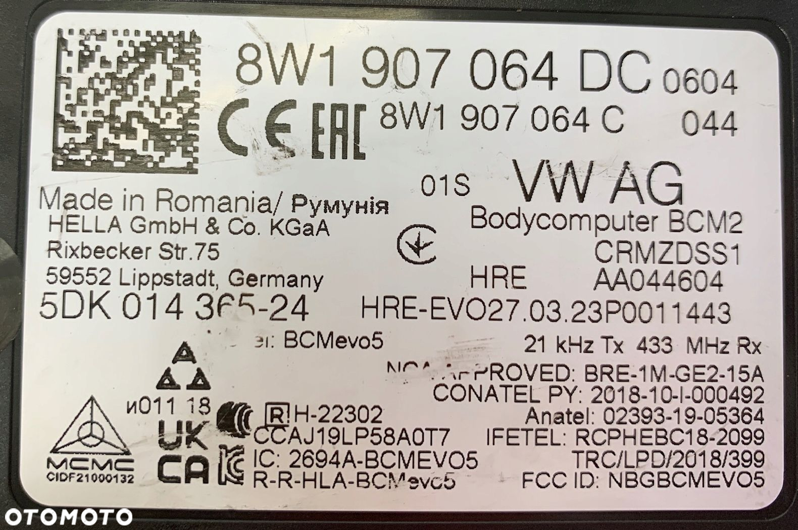 AUDI A4 B9 A5 RS5 STEROWNIK MODUŁ KOMFORTU 8W1907064DC - 3