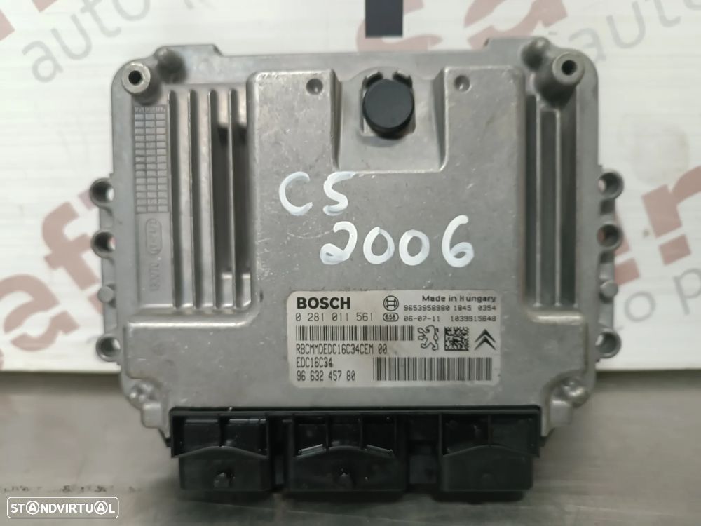 UNIDADE / CENTRALINA DO MOTOR CITROEN C5 1.6HDI REF. 0281011561 9663245780 - 3