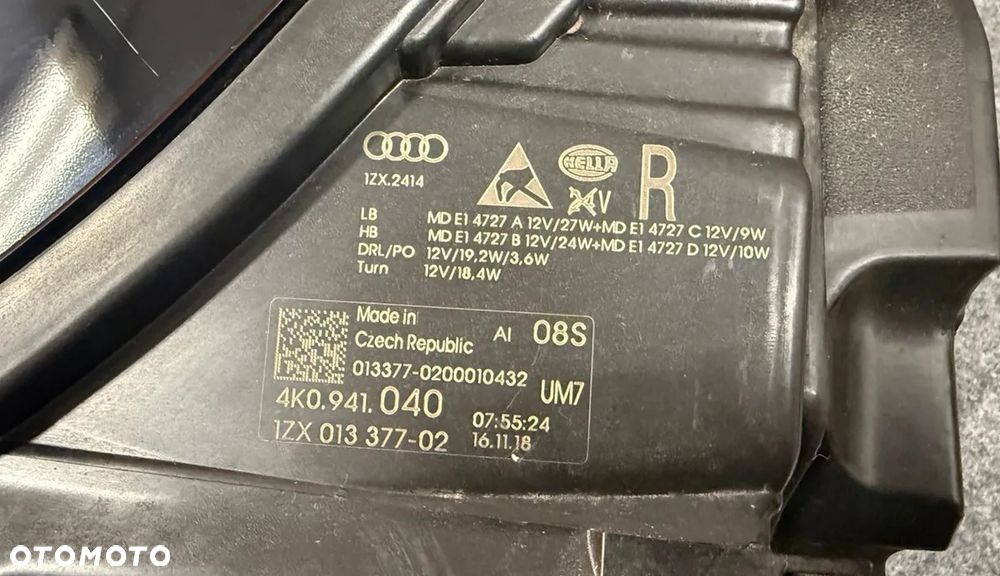 Reflektor PRAWY przód lampa PRAWA Audi A6 S6 4K0.941.040 1ZX013377-02 - 3