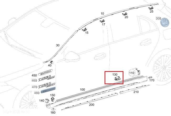MERCEDES CLA C117 W177 W247 Spinka mocowania progu - 3