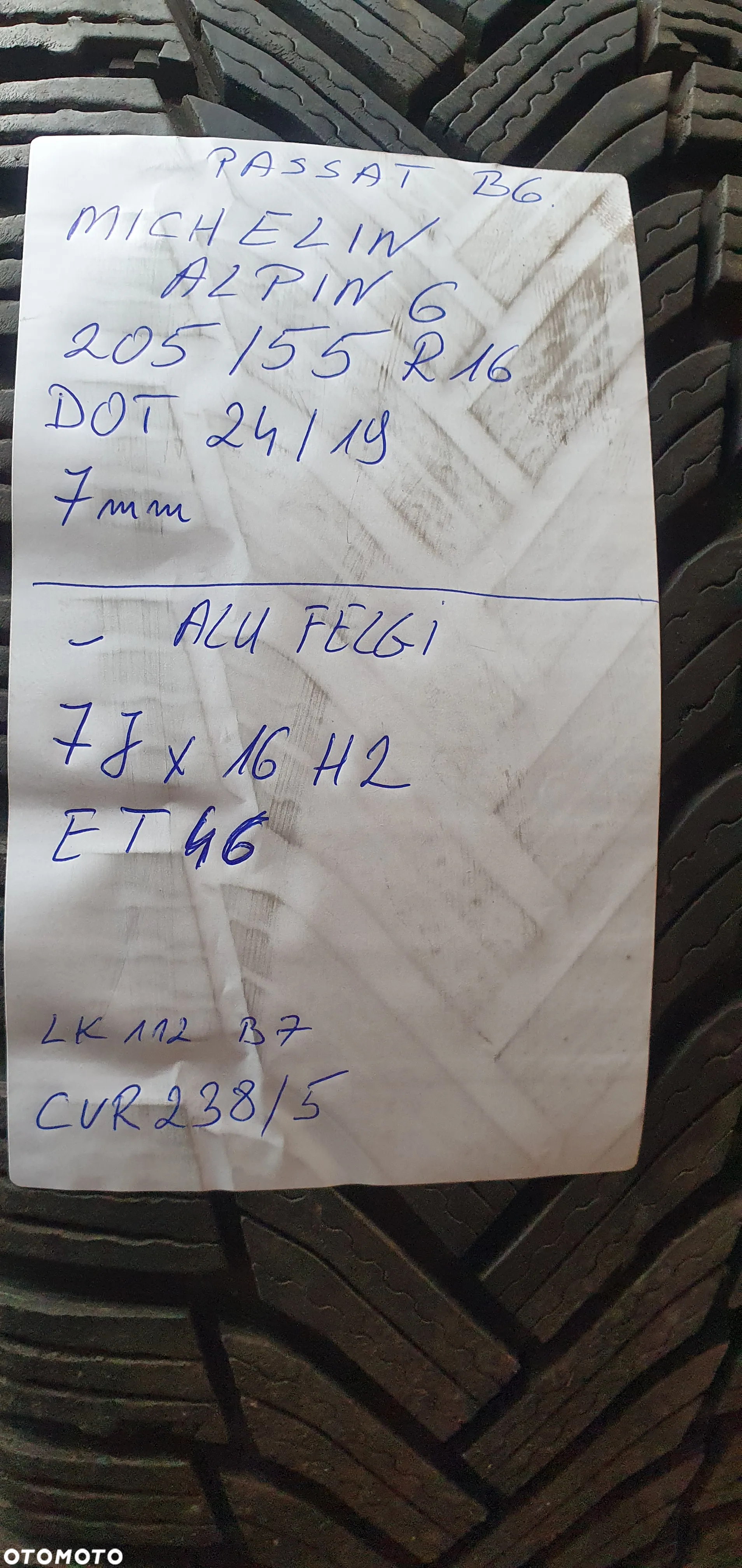 Alufelgi felgi aluminiowe z oponami VW Passat B6 5x112 205/55 R16 7J ET46 - 17