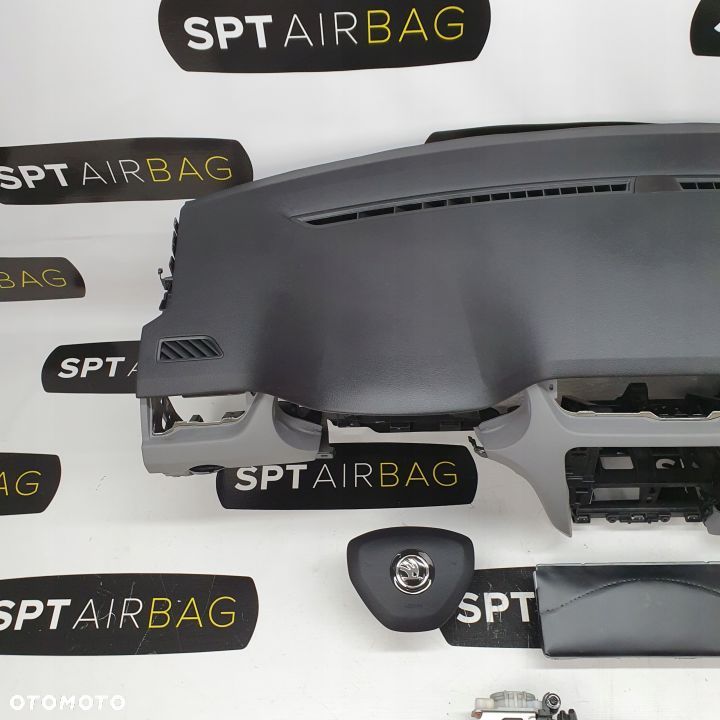 SKODA OCTAVIA III 3 5E0 DESKA ROZDZIELCZA KONSOLA KOKPIT PULPIT PODUSZKI AIRBAG AIR BAG PASY KIT SET - 2