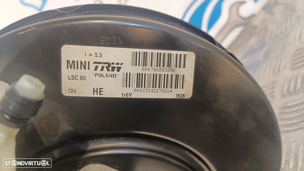 SERVOFREIO SERVO FREIO MINI COOPER R57 LCI CABRIO 34336863541 6863541 34336772413 6772413 R55 CLUBMAN R55 LCI R56 R56 LCI R57 CABRIO R58 COUPE R59 ROADSTER R60 COUNTRYMAN R61 PACEMAN BOMBA DEPOSITO RESERVATORIO LIQUIDO TRAVÕES - 6