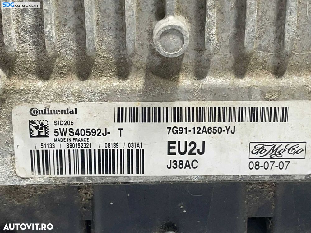 ECU Calculator Motor Continental Ford Mondeo 4 MK4 2007 - 2015 Cod 7G91-12A650-YJ 5WS40592J [L4691] - 2