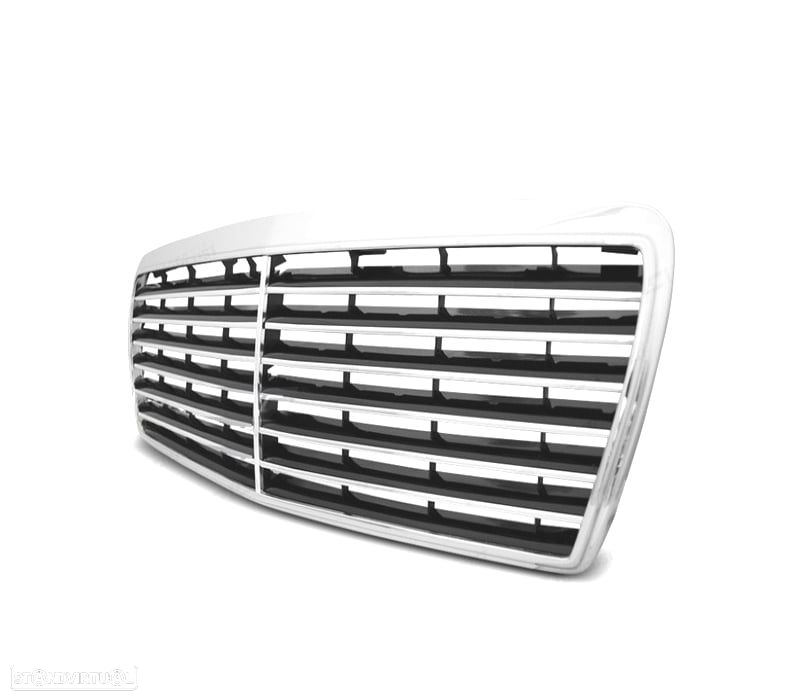 GRELHA FRONTAL RADIADOR MERCEDES CLASSE E W124 93-95 AVANTGARDE CROMADA - 2