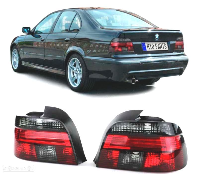 FAROLINS TRASEIROS BMW E39 95-00 PRETO VERMELHO - 1