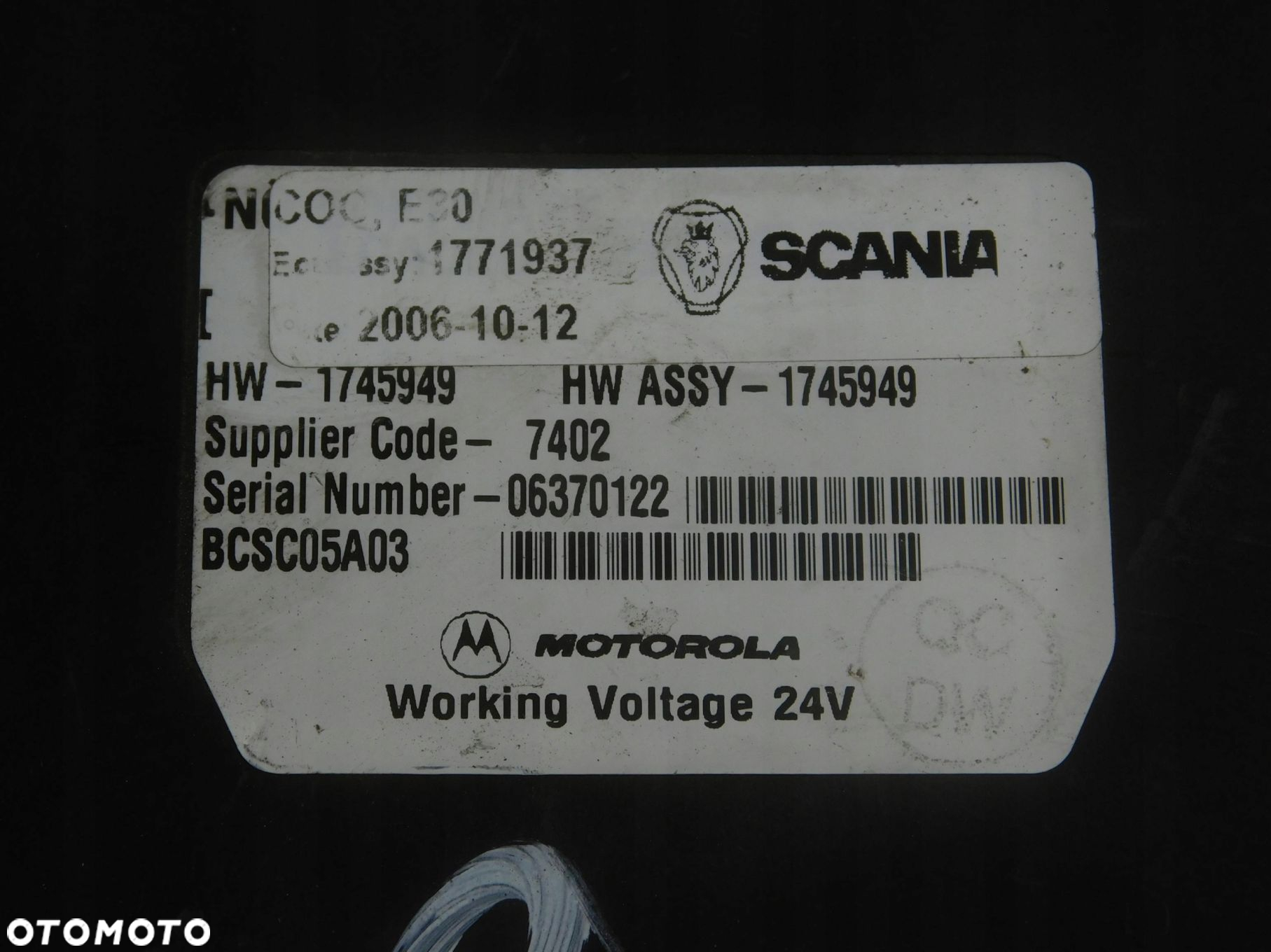 1745949 Moduł Sterownik Bws Scania R 2004 - 2